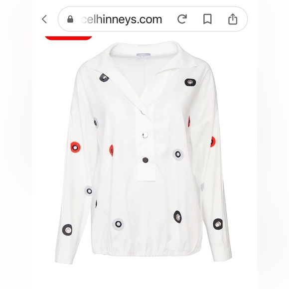 Blouse red black white - Picture 1 of 6